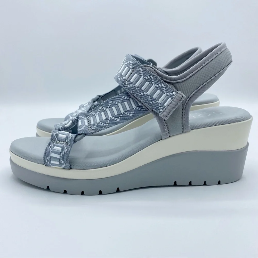 Soul Naturalizer Blue Calm Glitz Platform Wedge Sandal